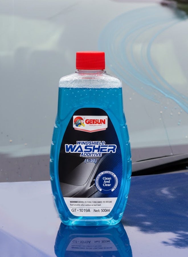 GETSUN Windshield Washer Fluid Additive Concentrate 500ml, Streak-Free Glass Cleaner, Bug & Grime Remover, Wiper Lubrication Formula, All-Season Windshield Cleaner with Freeze Protection - GT-1019A - Image 1